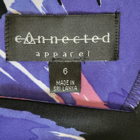 EUC Connected Apparel 6 Bodycon Dress Back Zip Back Slit Vibrant Multicolor - Picture 15 of 16